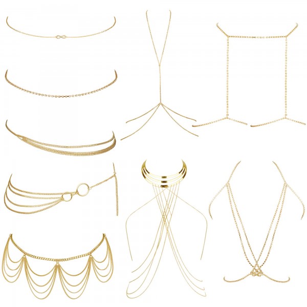 ORAZIO 9 Pcs Sexy Belly Waist Chain Bikini Body Chain