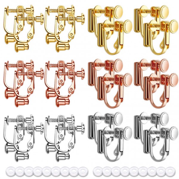 24-Piece Clip-On Earring Converter Set with Comfort Earring Pads - Transform Your Earrings into Comfortable Clip-Ons