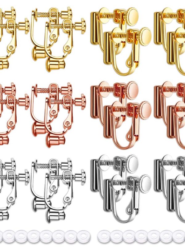 24-Piece Clip-On Earring Converter Set with Comfort Earring Pads - Transform Your Earrings into Comfortable Clip-Ons