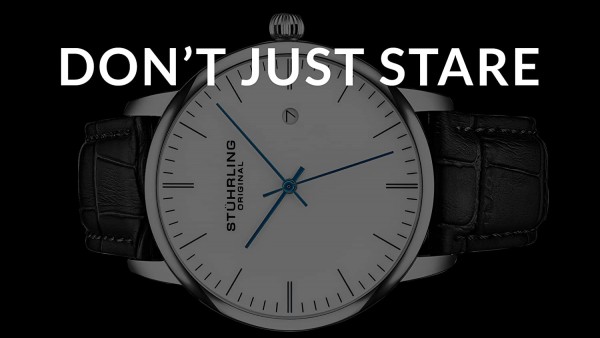 Watch Black Leather Strap - Dress Stuhrling Original