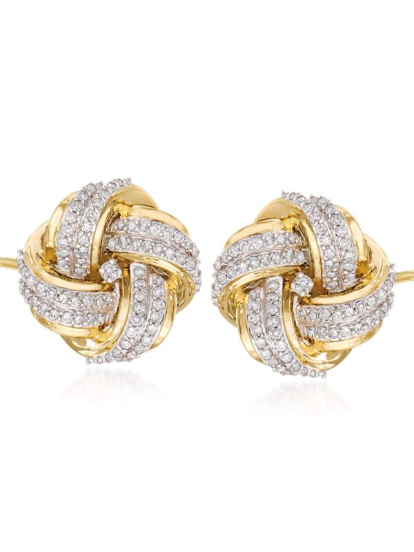 Ross-Simons 0.50 ct. t.w. Diamond Love Knot Stud Earrings