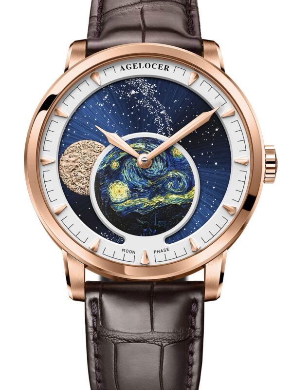 Agelocer Men's Watch Top Brand Blue Automatic Moon Phase