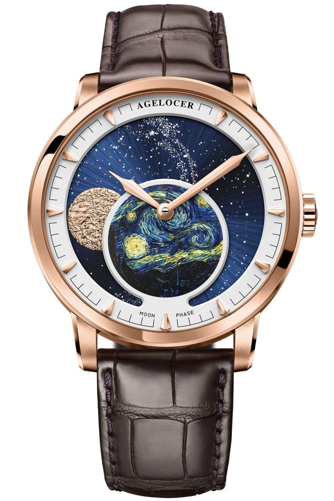 Make a Bold Statement with Agelocer Men's Blue Moon Phase Automatic Mechanical Luxury Wrist Watch - The Ultimate Business and Masculine Style.