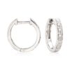 Elegant Ross-Simons Diamond-Accented Huggie Hoop Earrings in Sterling Silver