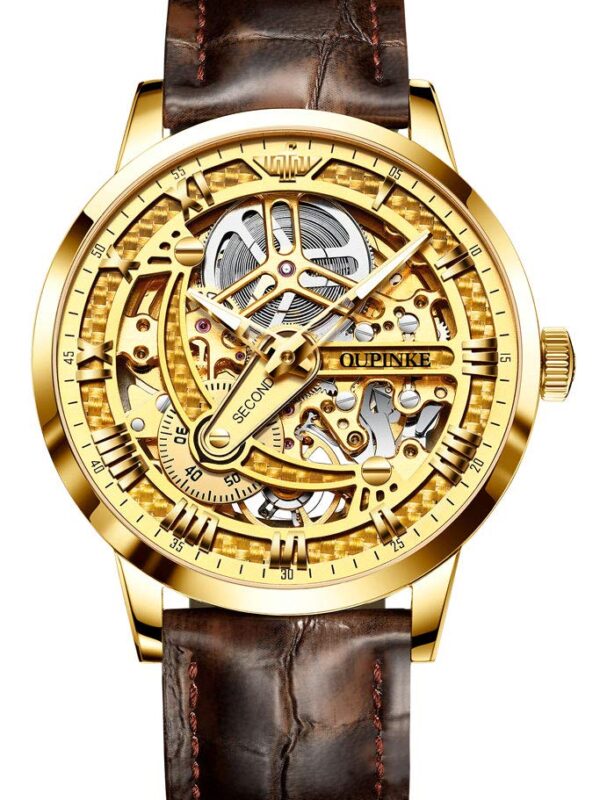 OUPINKE Double-Sided Skeleton Jewelry Watches for Mens