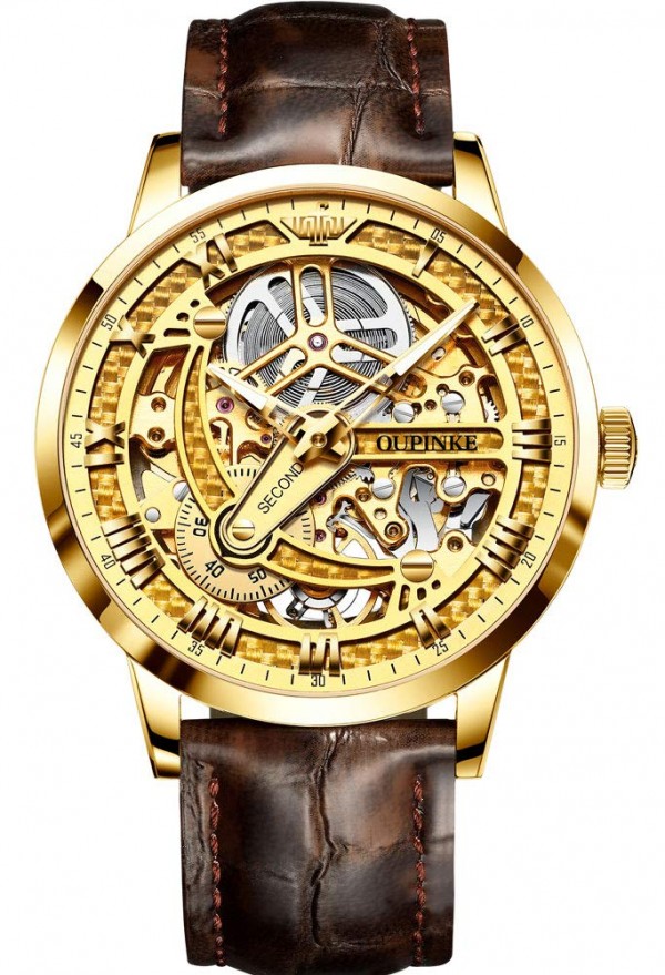 OUPINKE Double-Sided Skeleton Jewelry Watches for Mens