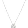6.5mm Cubic Zirconia Bezel Set Solitaire Pendant Platinum Plated