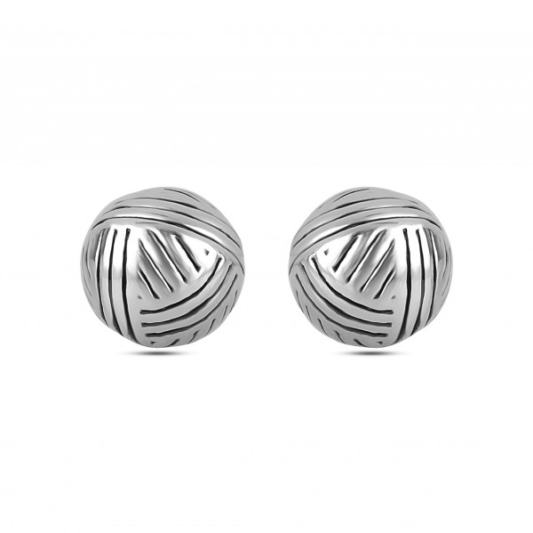 LeCalla Sterling Silver Jewelry Antique Pattern Stud Earring