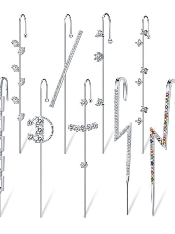 Zirconia Ear Climber Cuffs Crawler Hook Earrings