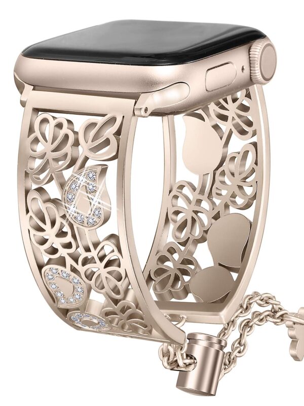 Secbolt Hollowed-out Bling Bands Compatible Apple Watch Band