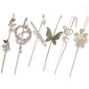 Rhinestone Wire Needle Hook Earrings Jewelry 6 Pcs