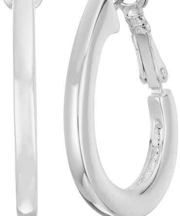 Large Oval Hoop Earrings Napier Silver