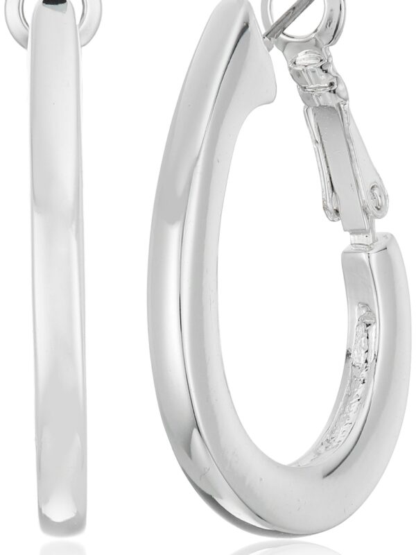Large Oval Hoop Earrings Napier Silver