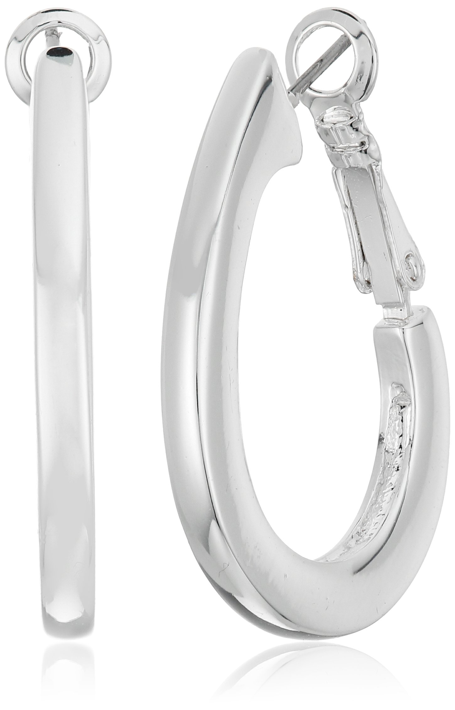 Large Oval Hoop Earrings Napier Silver