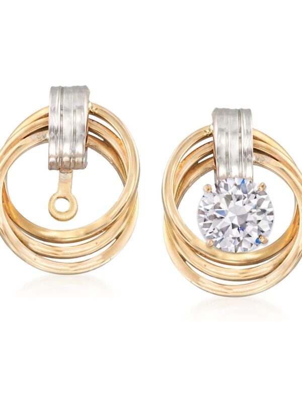 Ross-Simons 14kt 2-Tone Gold Love Knot Earring Jackets