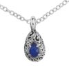Silver Blue Lapis Lazuli Doublet Pendant Enhancer Necklace