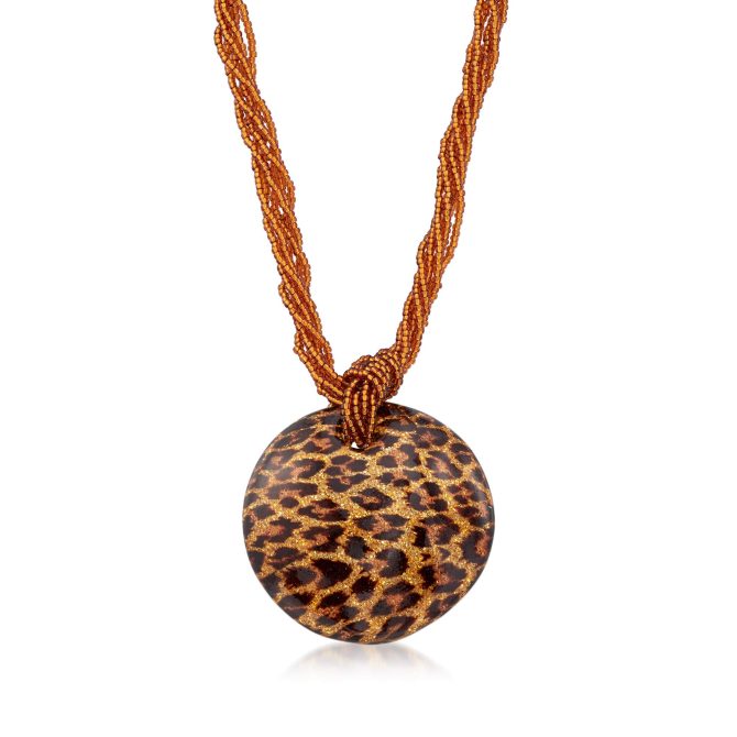 Ross-Simons Italian Leopard Murano Glass Multi-Strand Necklace