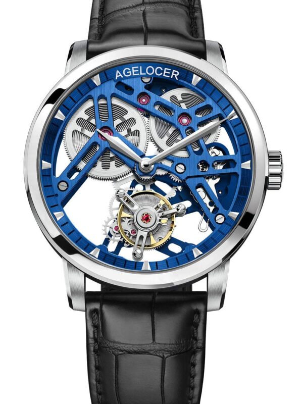 Agelocer Men's Watch Luxury Double-Sided Hollow Transparent caseback