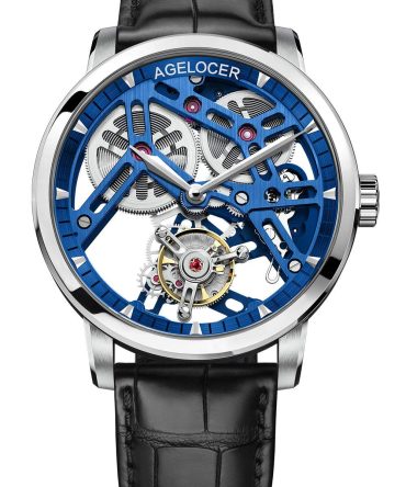 Agelocer Men's Top Brand Double-Sided Hollow Tourbillon Watch