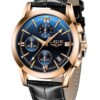Mens Watches LIGE Fashion Leather Watch Analog Quartz Watch