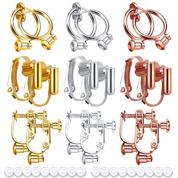 18 Piece Clip-on Earrings Converter, Maveek 3 Styles