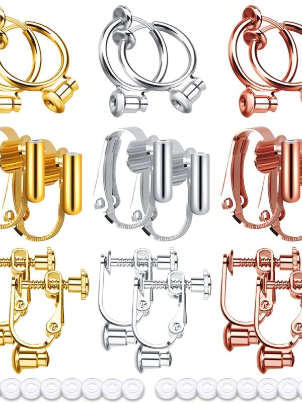 18 Piece Clip-on Earrings Converter, Maveek 3 Styles