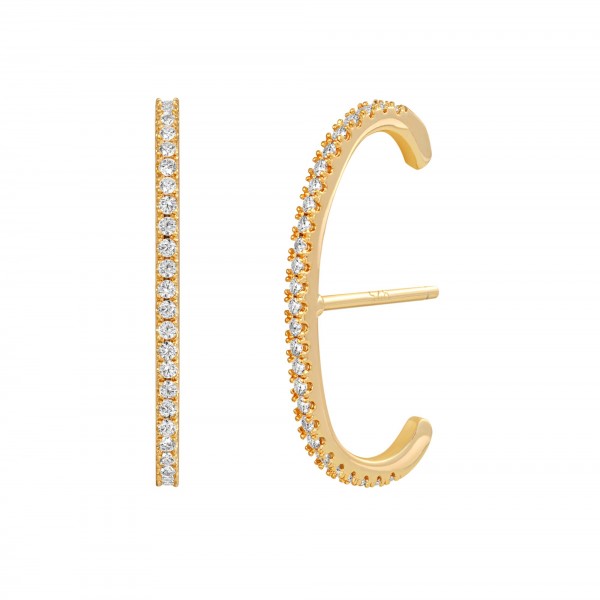 PAVOI 14K Yellow Gold Plated Minimalist CZ Ear