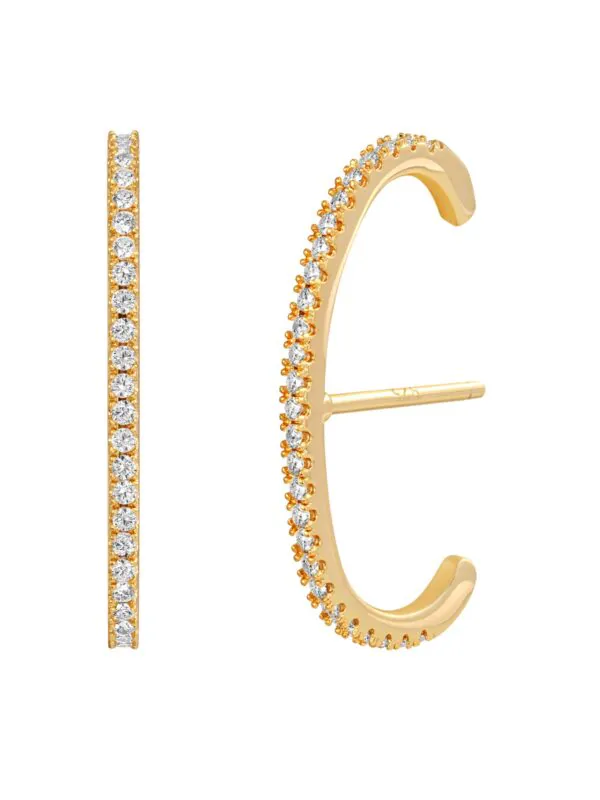PAVOI 14K Yellow Gold Plated Minimalist CZ Ear
