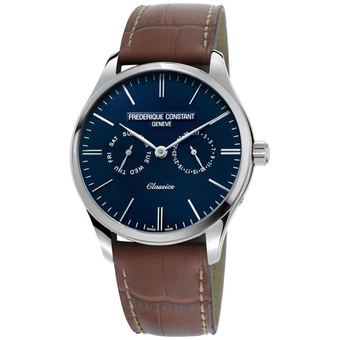 Frederique Constant Brown Leather Strap Swiss Made Dress Watch