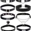 EIELO 8Pcs Leather Choker Necklace for Women