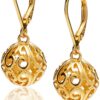 18k Yellow Gold Plated Sterling Silver Dangle Earrings