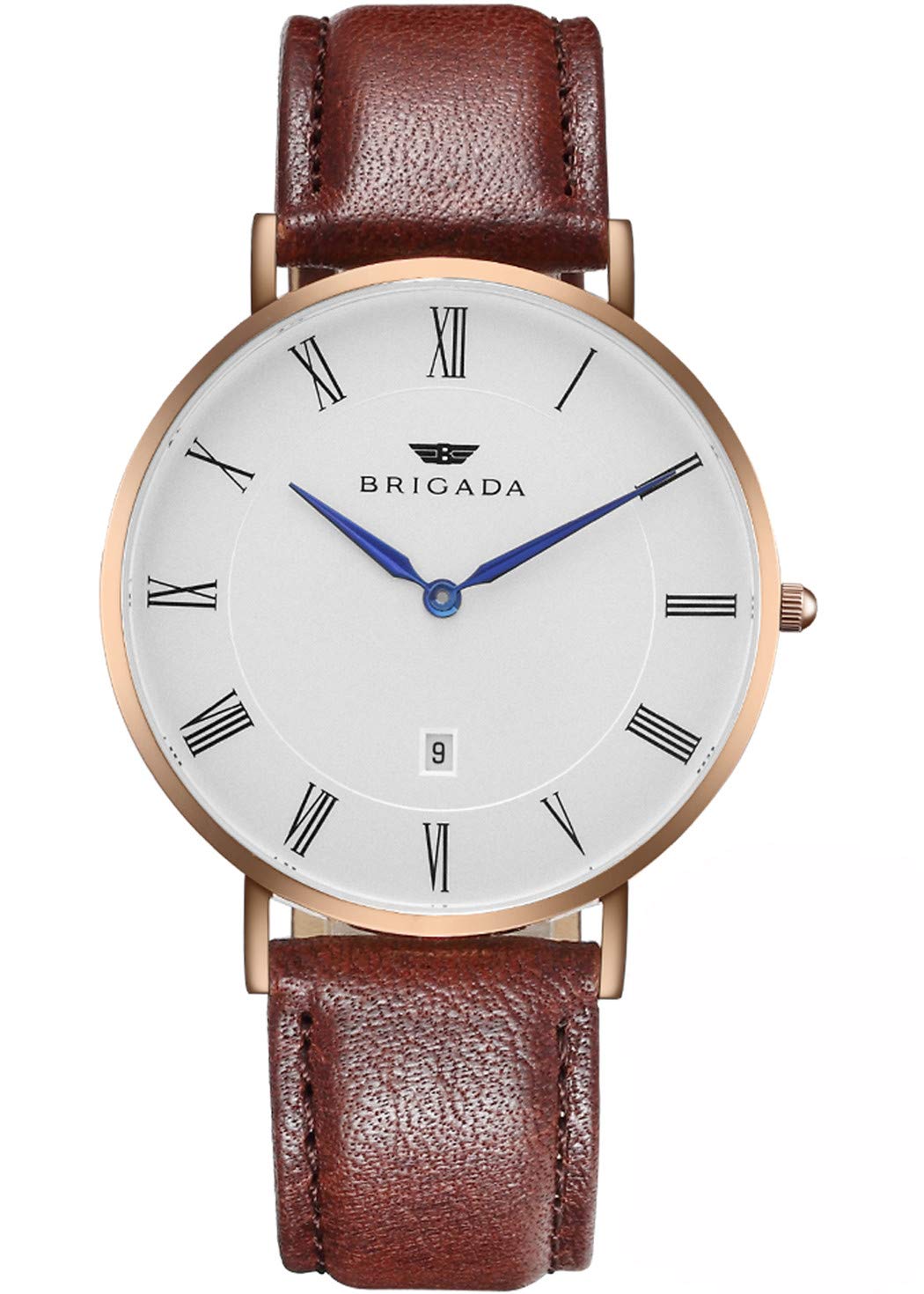 BRIGADA Rose Gold Business Casual Wrist Watch for Men