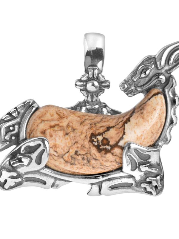 Jasper Gemstone Doe Deer Pendant Enhancer
