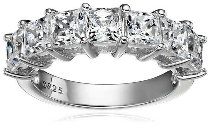 Princess Ring Sterling Silver Swarovski Zirconia