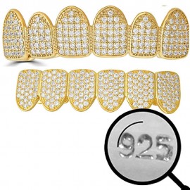 14k Yellow Gold Plated Sterling Silver Real Grillz