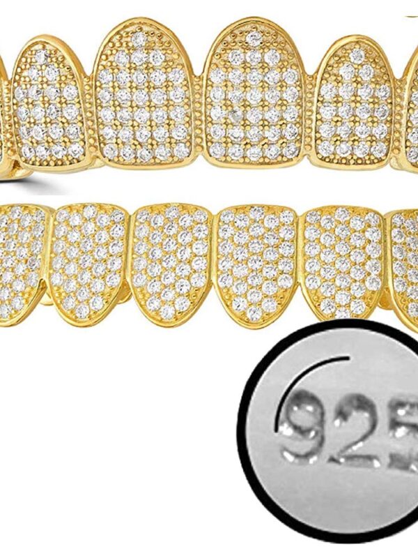 14k Yellow Gold Plated Sterling Silver Real Grillz