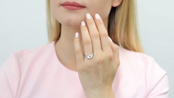 BERRICLE Rhodium Plated Sterling Silver Round Cubic Zirconia