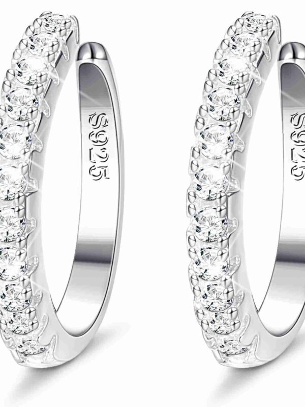 Swarovski Zirconia 925 Sterling Silver Cuff Earrings for Women