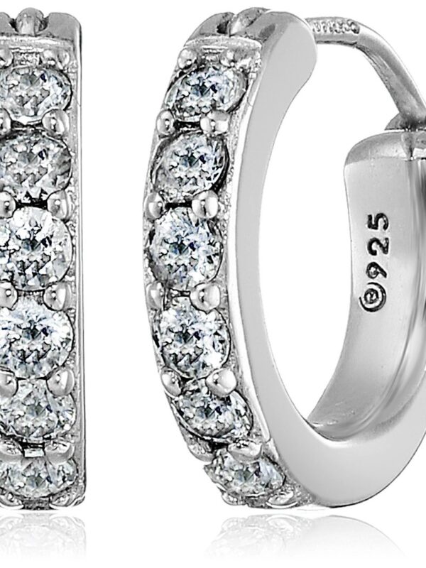Platinum Plated Sterling Hoop Earrings set