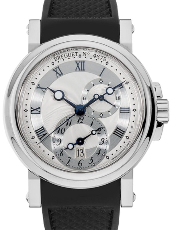 Breguet Marine Dual Time Black Rubber Mens Watch