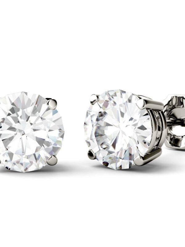 Forever One 7.5mm Round Moissanite Stud Earrings