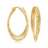 Ross-Simons Italian 14kt Yellow Gold Triple Hoop Earrings