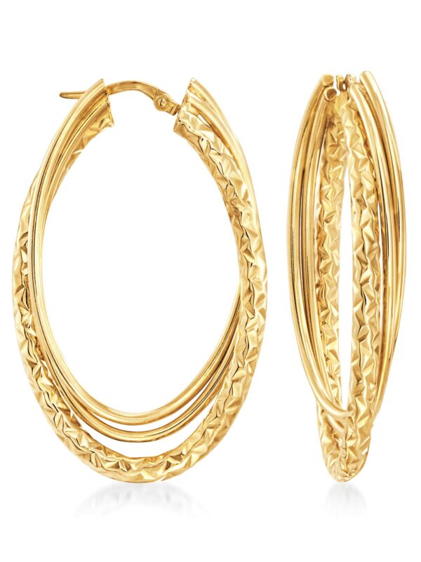 Ross-Simons Italian 14kt Yellow Gold Triple Hoop Earrings