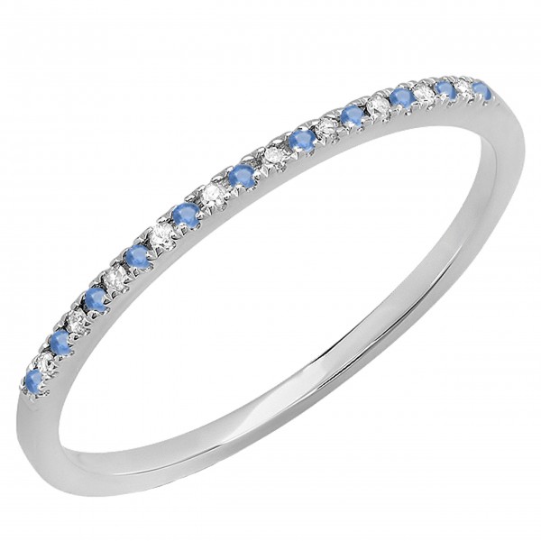 Dazzlingrock Collection Round Blue Sapphire & White Diamond