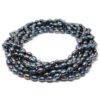 Black Oval Freshwater Cultured Pearl Rope