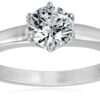 Size 8 Platinum Solitaire Ring set with Round Swarovski Zirconia