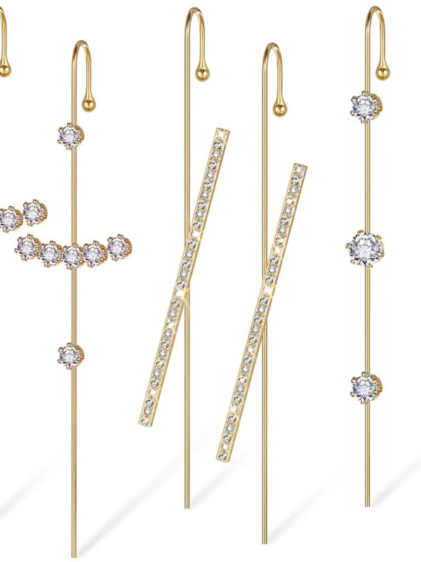 Ear Cuff Wrap Crawler Hook Earrings Rhinestone Hook