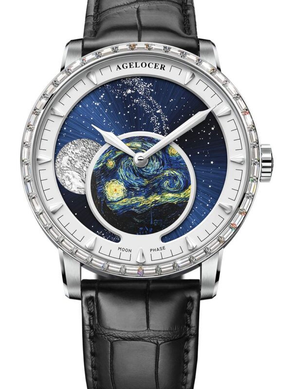 Agelocer Men's Watch Swarovski Crystal Automatic Moon Phase