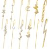 12 Pieces Ear Wrap Crawler Hook Zircon Earrings