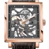 Agelocer Men's Double-Sided Hollow Black Steel Dual Time